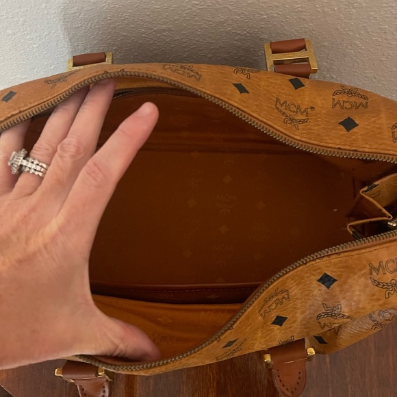 MCM Cognac Visetos Satchel - Picture 5 of 8